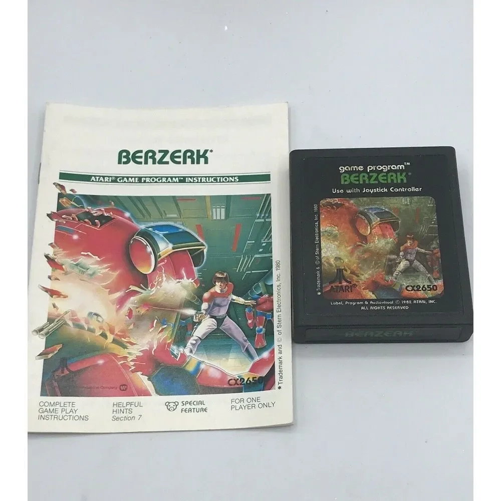 Berzerk (Atari 2600, 1982) By‎ Atari (Cartridge & Manual)